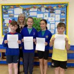 St Mary's pupils with their letters