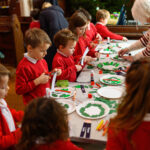 Children doing Advent crafts.