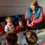 Children doing advent crafts