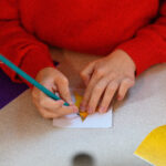 Children doing advent crafts
