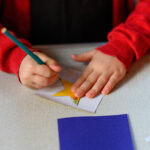 Children doing advent crafts