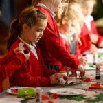 Children doing advent crafts