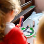 Children doing advent crafts