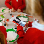 Children doing advent crafts
