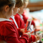 Children doing advent crafts