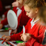 Children doing advent crafts