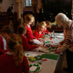 Children doing advent crafts