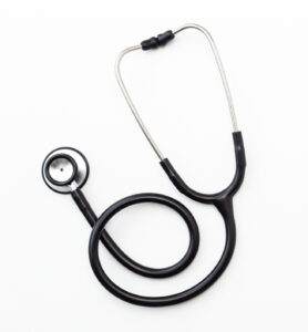 Stethoscope on white background.