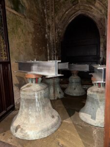 Historic church bells in the tower.