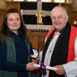 Bishop David with a recipient of the Cross of St Piran.