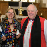 Bishop David with a recipient of the Cross of St Piran.