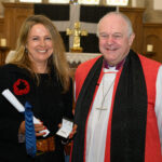 Bishop David with a recipient of the Cross of St Piran.